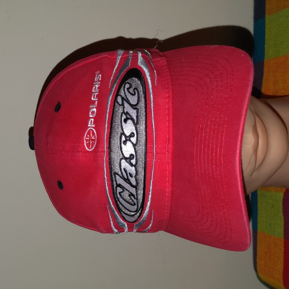 Vtg Pure Polaris Classic Racing Snowmobiles Embroidered Strapback Hat Cap